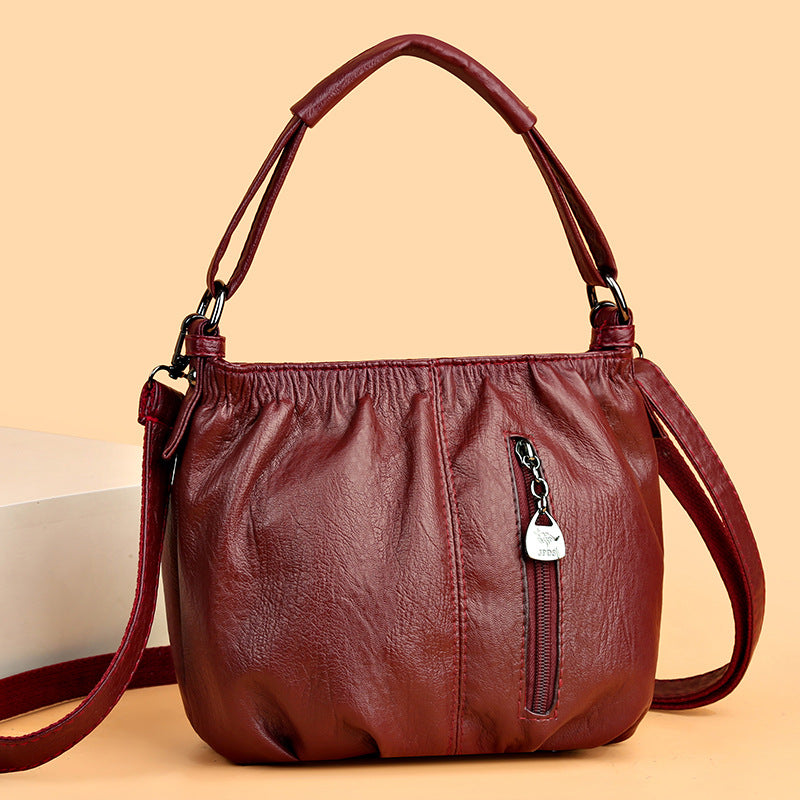 Retro Pleated Design Bucket Bag Fashion All-match Shoulder Messenger Bags For Women Handbag Retro Pleated Design Bucket Bag Fashion All-match Shoulder Messenger Bags For Women Handbag